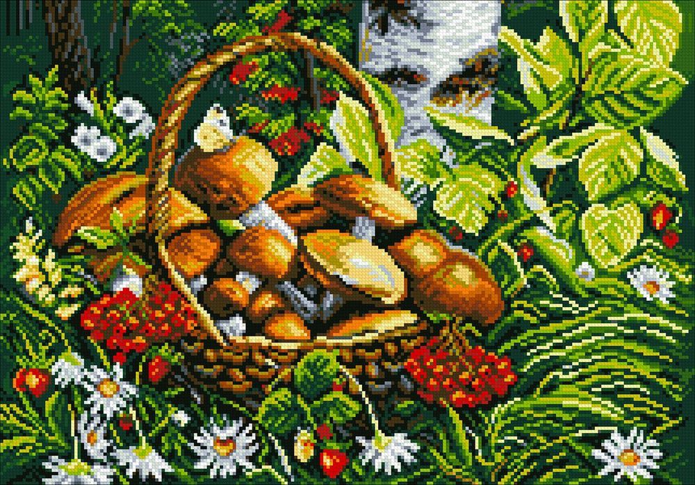 Алмазная (кристальная) мозаика Паутинка, Дары леса 50х35 см