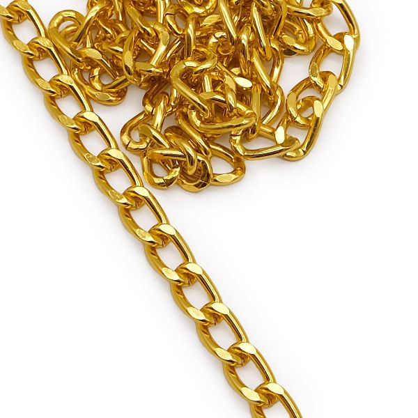 Цепь алюминиевая 11,6х6,7 мм, 10 м, золото