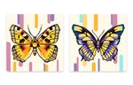 Картина по номерам Фрея PNBM-026, Пестрые бабочки, (на магните) 9х9 см