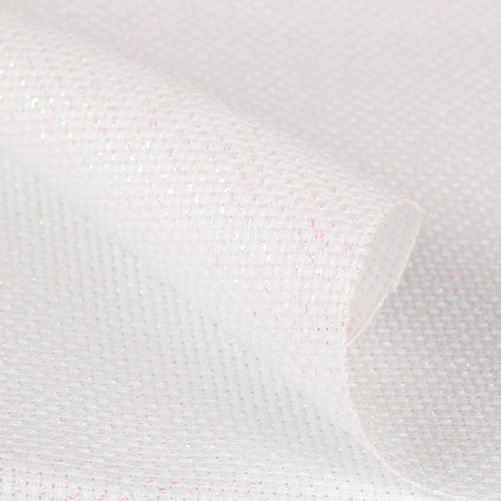 Канва Aida 14 ct, 30х40±2 см, белый с перламутровым люрексом, Gamma