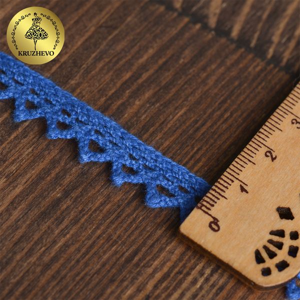 Кружево вязаное (тесьма) 10 мм / 10 метров, 5036.37 цв.37 синий, 10 м, Kruzhevo