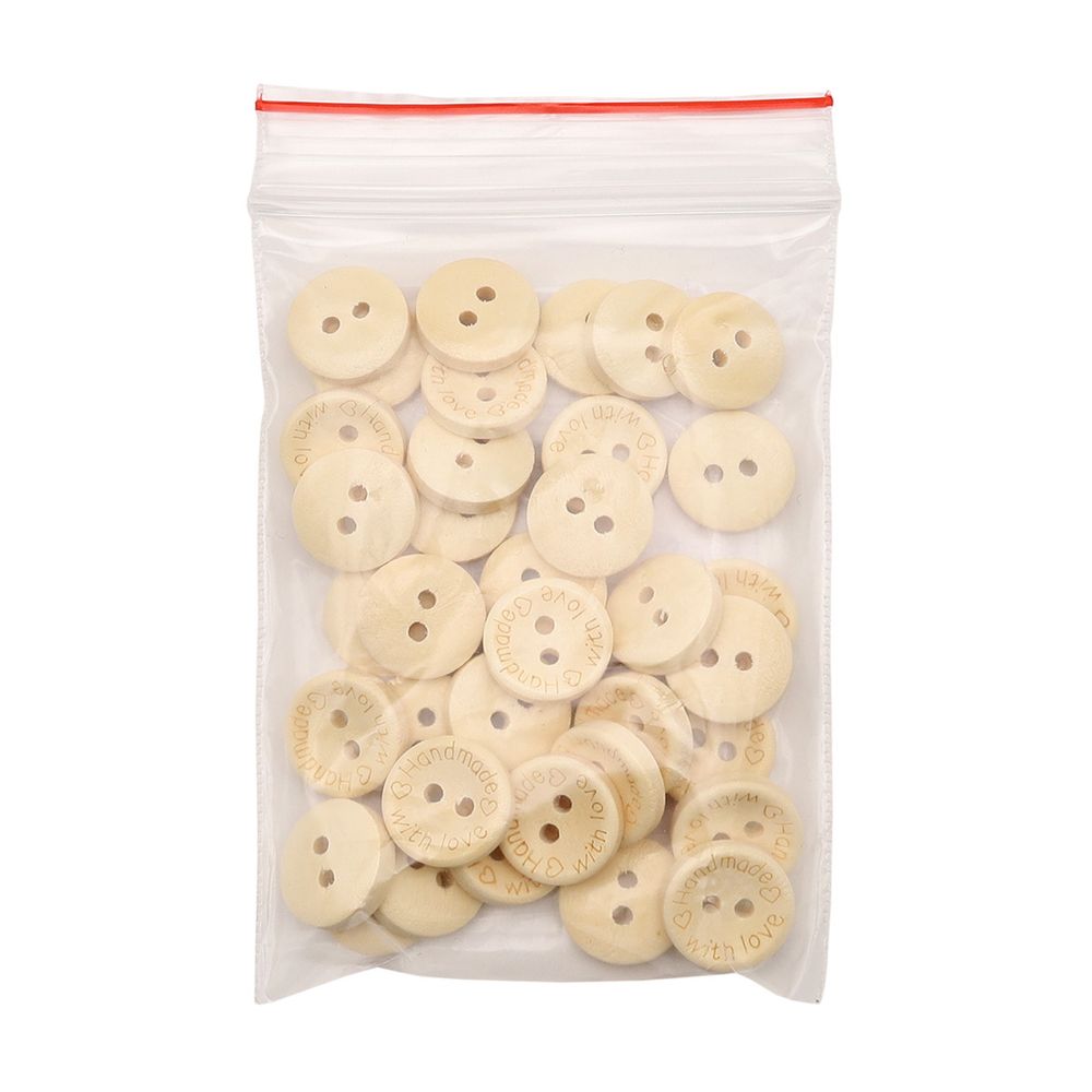 Пуговицы на 2 прокола Handmade with love 20L (12,5мм), дерево (Milk (молочный)), W22, 36 шт