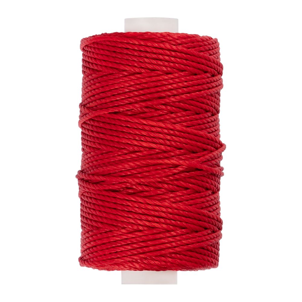 Нитки для кожи вощёные (полиэстер) 40 м, 005 красный, LC-006, Промысел