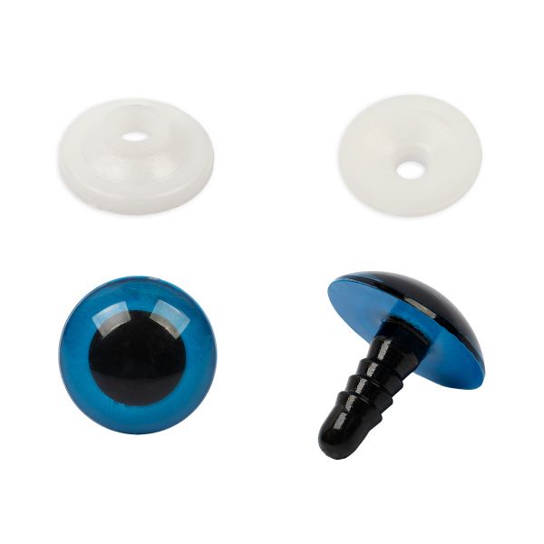 Глазки кукольные кристальные с фиксатором ⌀18 мм, 10 шт (5х2 шт), синий, HobbyBe PGKS-18