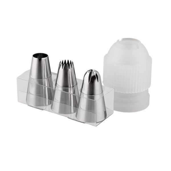 Набор кондитерских насадок, 3 шт, №02 (металл), S-Chief SHF-0063