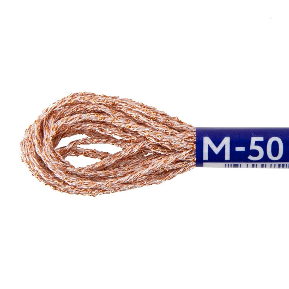 Мулине Gamma металлик NM 12 мотков по 6 метров, M-50 белый/золотистый, Gamma MOULINE