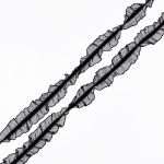 Резинка декоративная с рюшем 18.0 мм / 25 метров, черный, Blitz DT-07