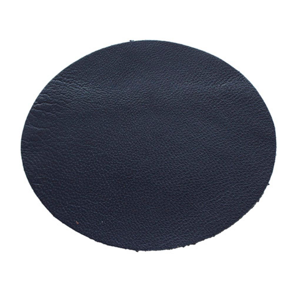Заплатка термоклеевая, кожа, овал малый 9,4х11,4см, 2 шт в уп, 100% кожа, 05 т.синий