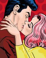 Картина по номерам Фрея, Поцелуй. Поп-арт, 50х40 см