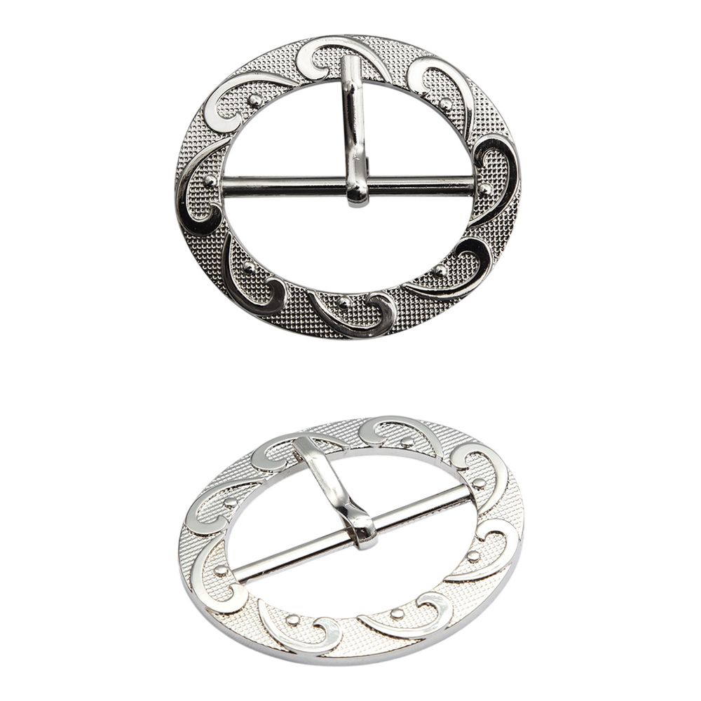 Пряжка ременная металл 35 мм, никель, 10 шт, S090057