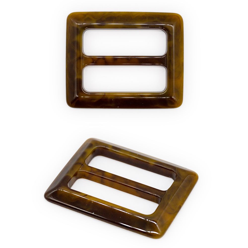 Пряжка пластиковая 40 мм, янтарь мраморный, П05(2.06-454-40), 10 шт