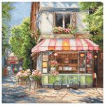 Набор для вышивания нитками LetiStitch L8101, Магазин на углу 24х24см