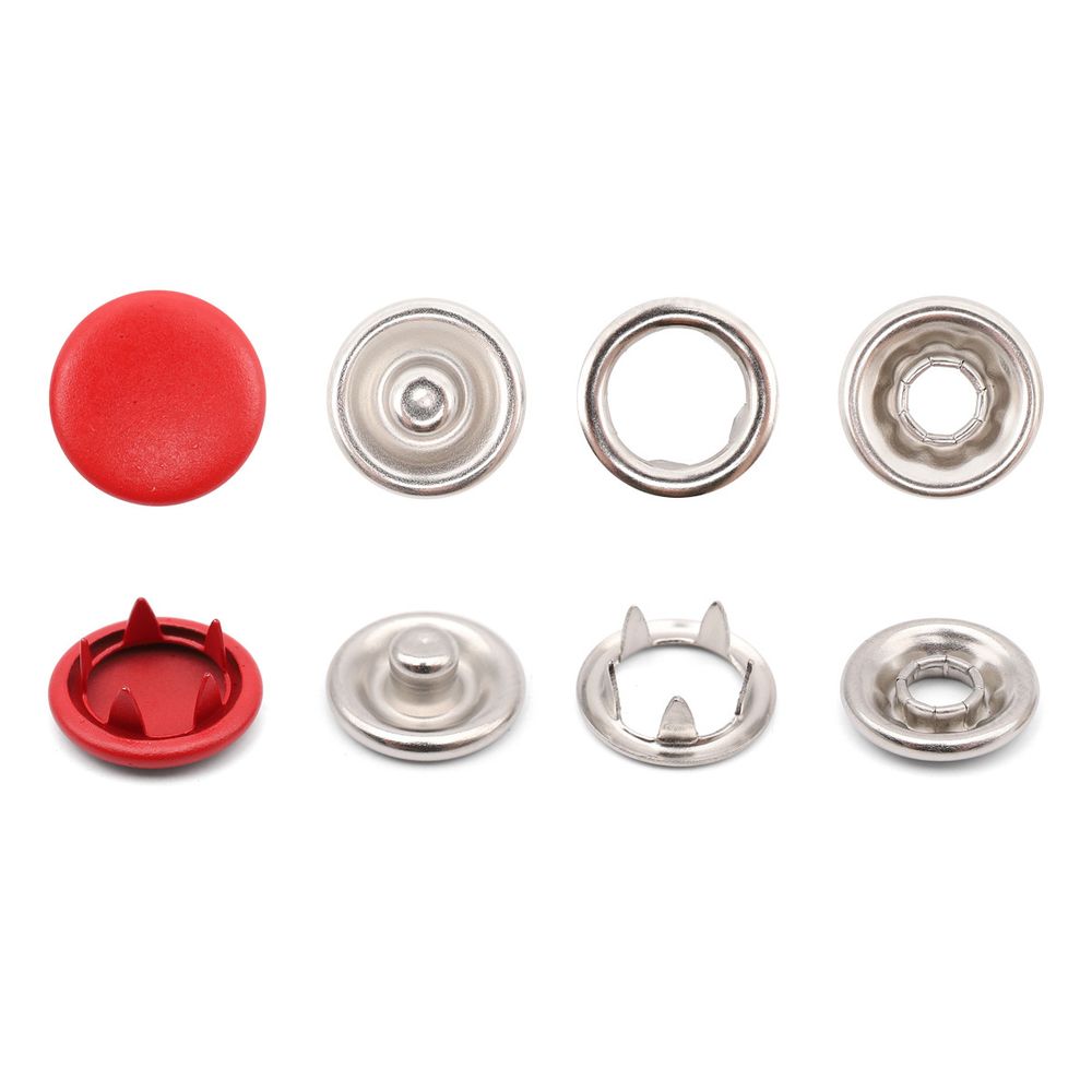 Кнопка рубашечная (джерси) закрытая ⌀9.5 мм, ≈144 шт, МЕТАЛЛ, эмаль, 162 красный матовый, NEW STAR