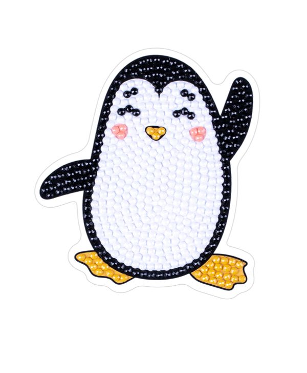 Алмазная (кристальная) мозаика Фрея, магнит Пингвиненок, 8х8.5 см