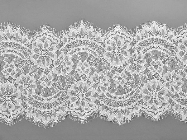 Кружево шантильи (реснички) 220 мм, TBY 5013, 1 белый, 3м, Kruzhevo