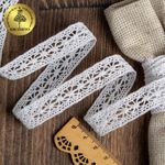 Кружево вязаное (тесьма) 15 мм / 10 метров, цв.02 белый, Kruzhevo