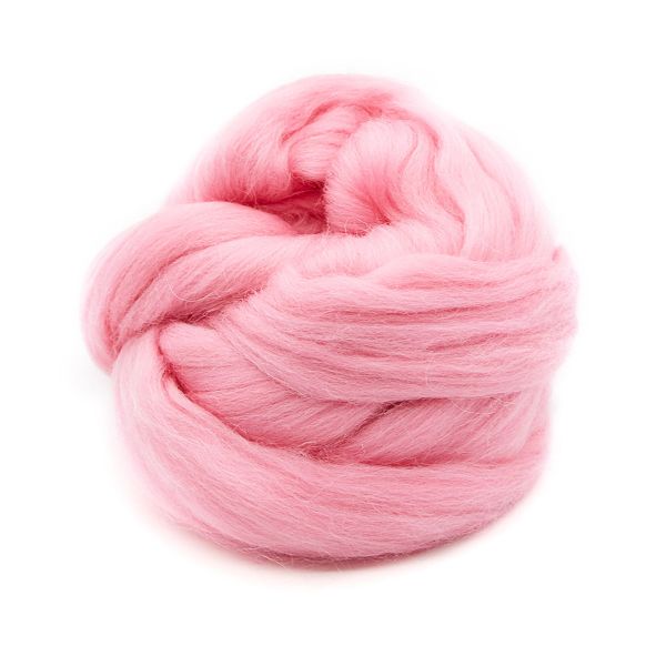 Шерсть для валяния Троицкая п/тонкая 1х100 г (до 29 мкр), 11 ярко-розовый