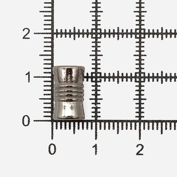 Наконечник для шнура металл цилиндр 12х7 мм, ⌀3/5 мм, (чер.никель), 20 шт