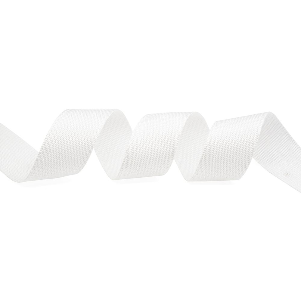 Стропа (ременная лента) 50 мм / 30 метров, толщ. 1.0 мм, [28 г/пог.м], 100% п/п, 1 белый /TOS/