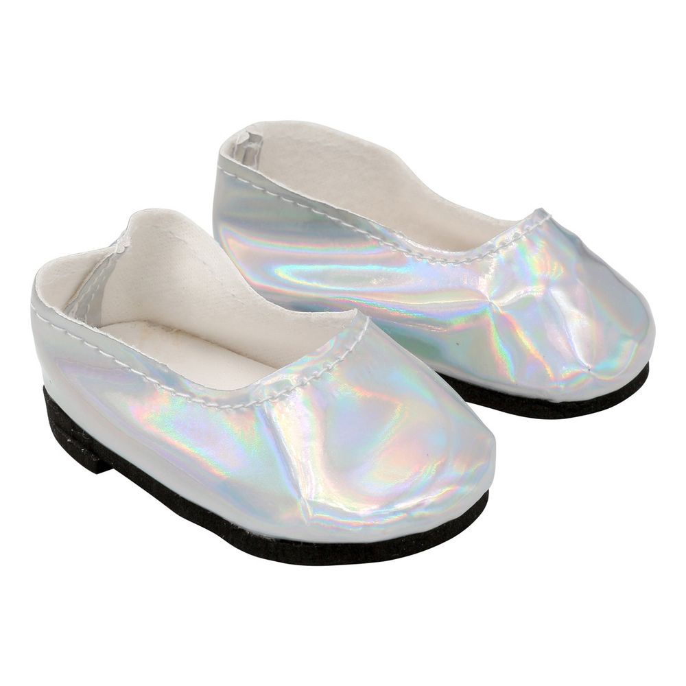 Туфли для куклы Металлик, 7см, цв. серебряный, MISU-7