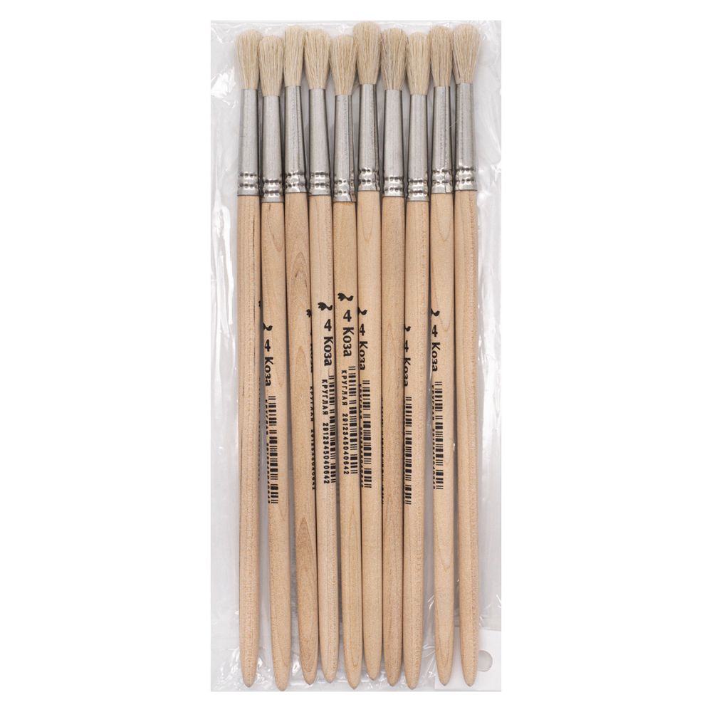 Кисть коза школьная №4,10 шт