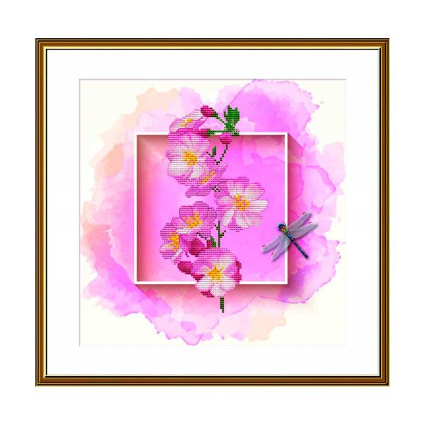 Набор для вышивания нитками Нова Слобода, Фруктовый сад. Вишня 25х25 см