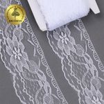 Кружево отделочное в стиле "трикотаж" 70 мм, диз. 285, цв.01 белый, уп. 27,4 м