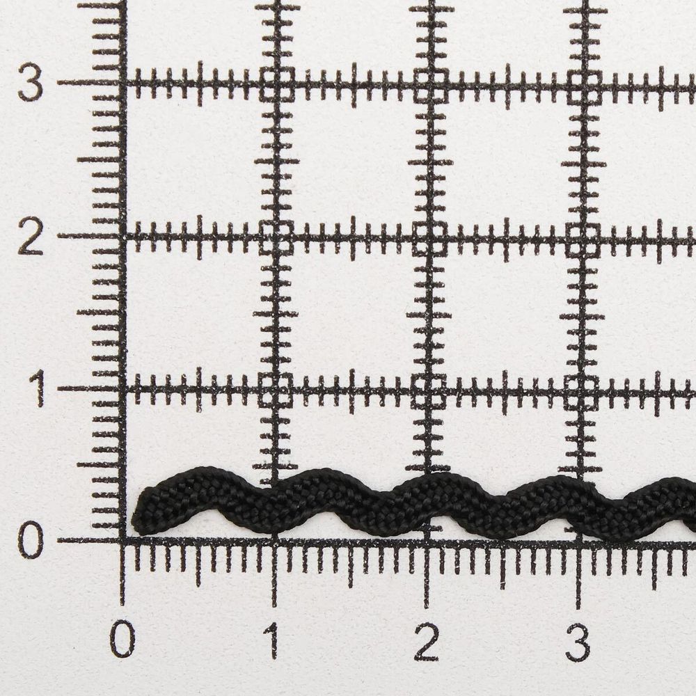 Тесьма вьюнчик, 3 мм, 30 метров (черный), 30 метров