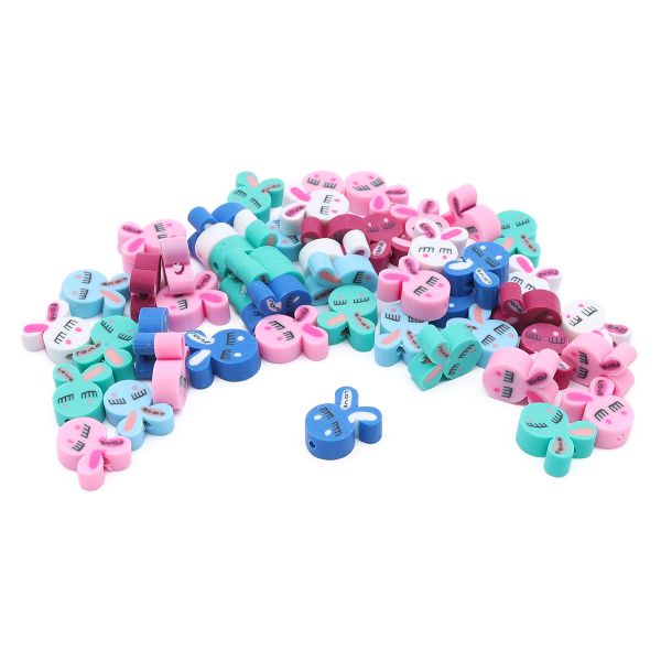 Бусины полимерная глина набор Разноцветные зайчики, 50 шт/упак, Astra&Craft, ZZ1384