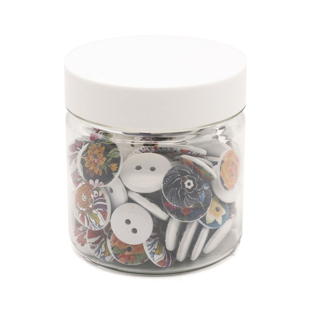 Украшения декоративные пуговицы деревянные Цветы №6, 15-18 мм, 100 шт