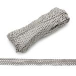 Тесьма отделочная вязаная 16 мм, 10 м, серебристый