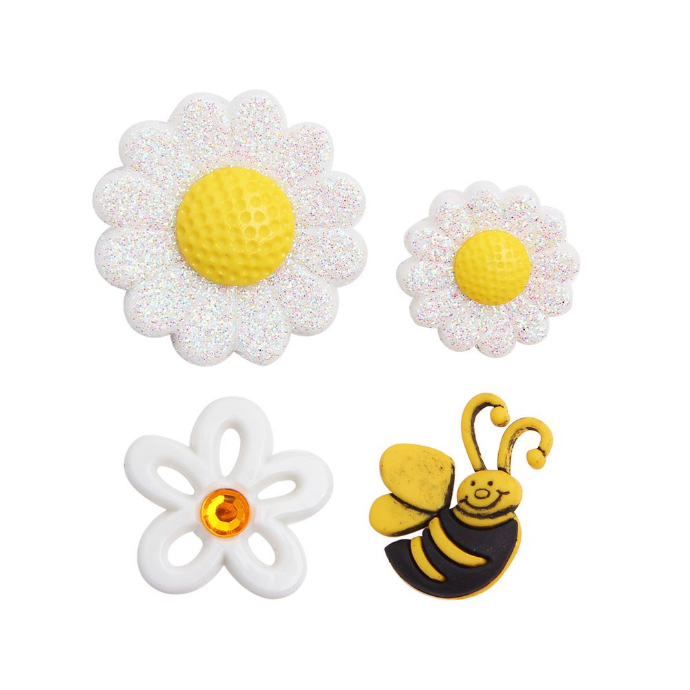 Украшения пуговицы декоративные фигурки Ромашки пластик, 7 штак, Dress It Up