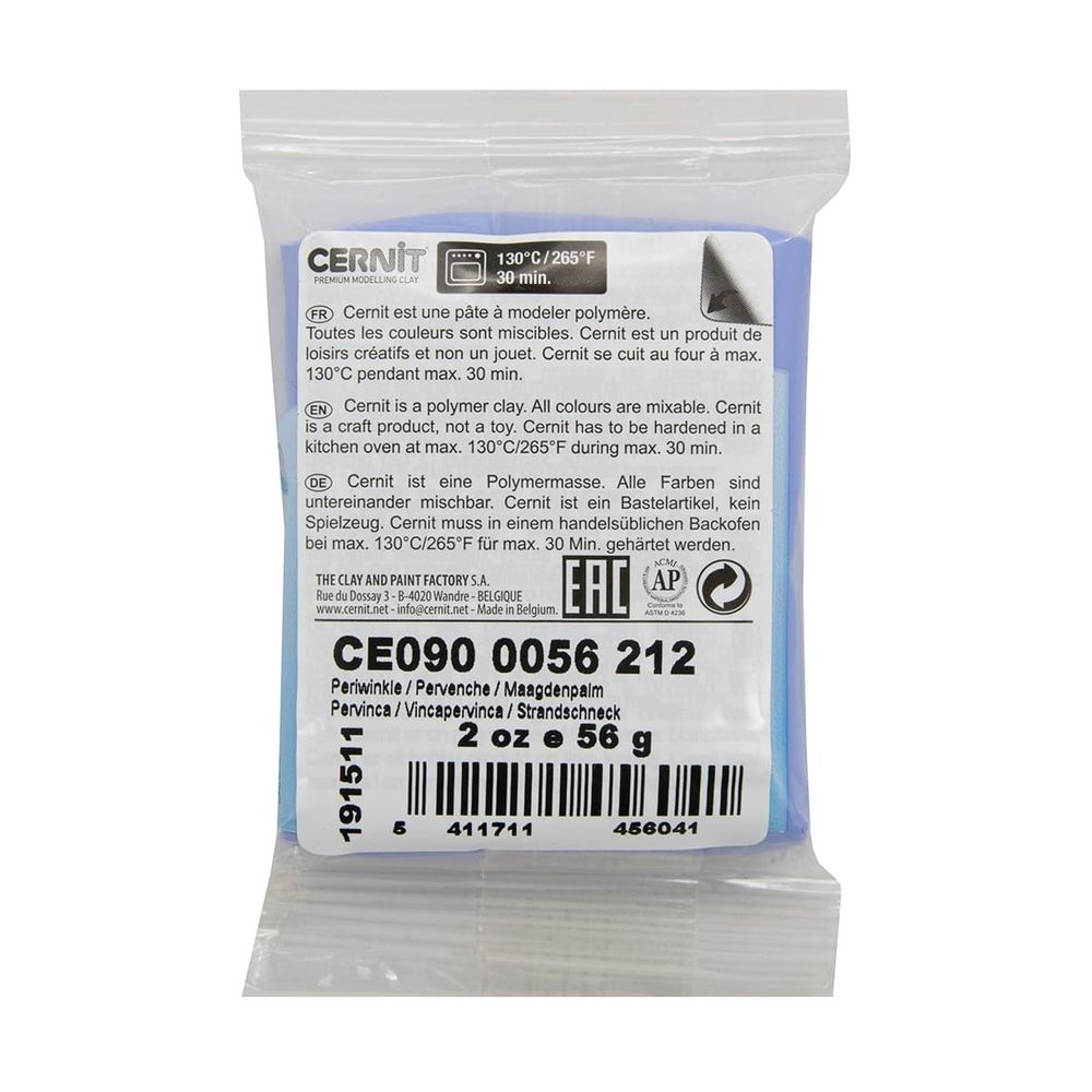 Полимерная глина Cernit №1 запекаемая, классическая 56-62 гр, 212 голубой барвинок