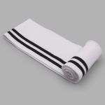 Подвяз (довяз) трикотажный 7.5х80 см, однослойный в полоску, белый/черный