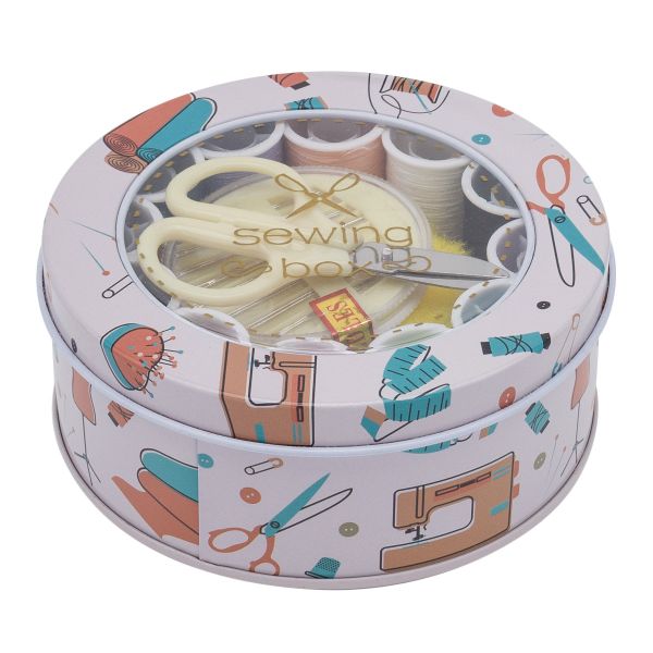 Набор для шитья швейный, дорожный 28 предметов 11х4,5см, бежевый, MTW154