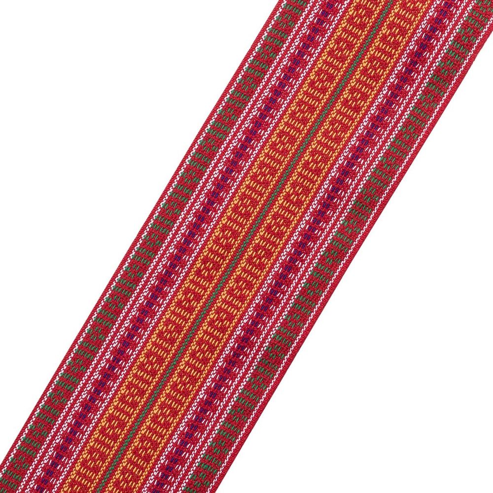 Лента для поясов 120 мм / 15 метров, рис 9857, красн/бел/зел/син/желт, С3882Г17