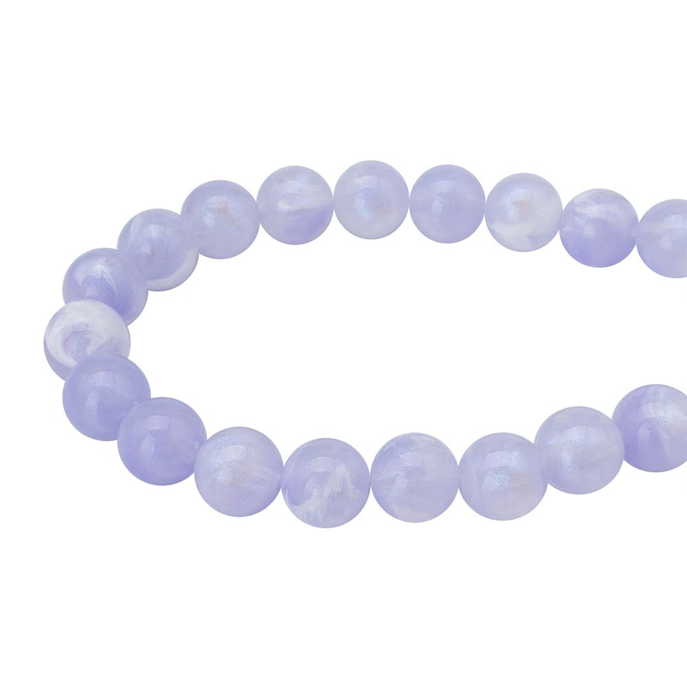 Бусины акрил ⌀12 мм, 500 г, дымка с АВ шиммером, круглые, AD072 фиолетовый, (7748709)2012 , Astra&Craft