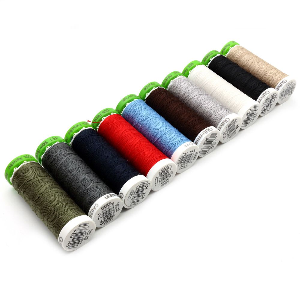 Швейные нитки (набор) Gutermann Sew-all rPET, 100% переработанный п/эт 100 м, 10 кат Gutermann