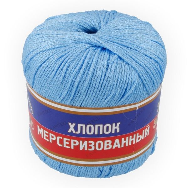 Пряжа Камтекс Хлопок мерсеризованный / уп.10 мот. по 50 г, 200 м, цв.015 голубой