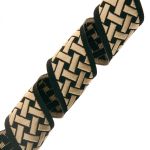 Лента (тесьма) жаккардовая 35.0 мм / 10±0.5 метров, бордюр Плетеный орнамент 35274 V10 черный/золото