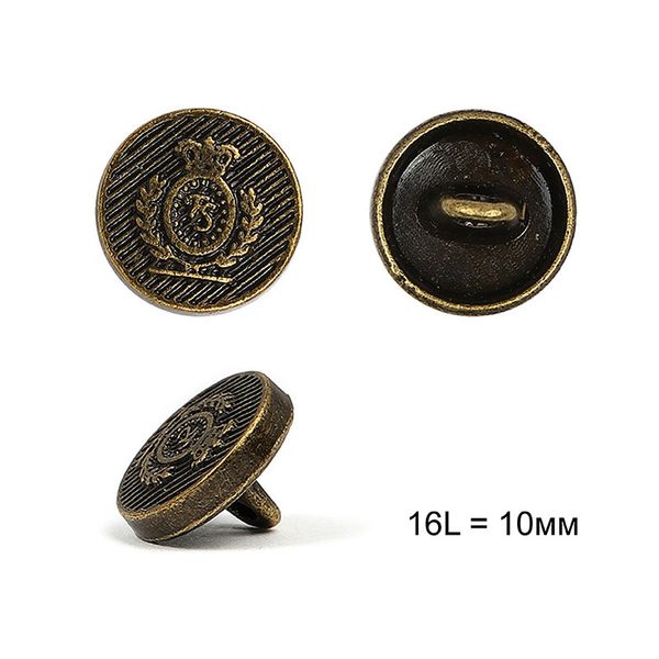 Пуговицы на ножке металл С-ME301 цв.бронза 16L-10мм, 36 шт