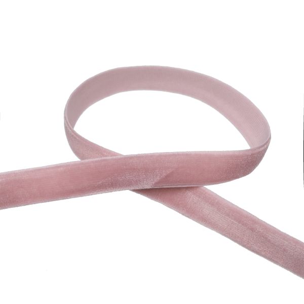 Лента бархатная (тесьма) эластичная 12.0 мм / 16.5±0.5 метра, №608 (15-1906) пудровый, Blitz VRE-12