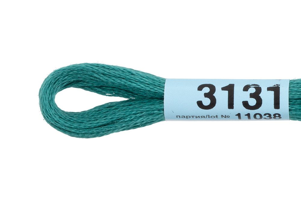 Мулине Gamma 100% хлопок, цв.3131 изумрудный, 24 мотка по 8 метров