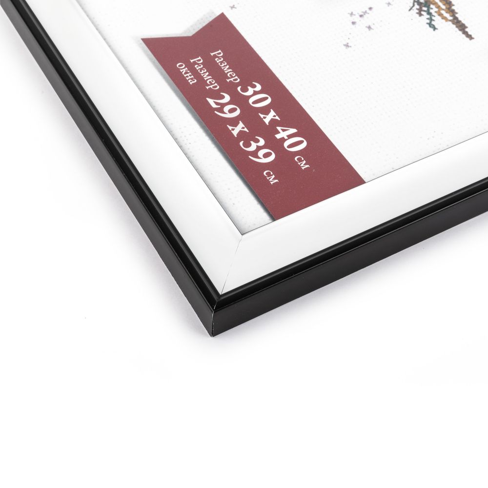 Рамка для картины (фото) пластик с оргстеклом 30х40 см, белый, Gamma ПРК-23