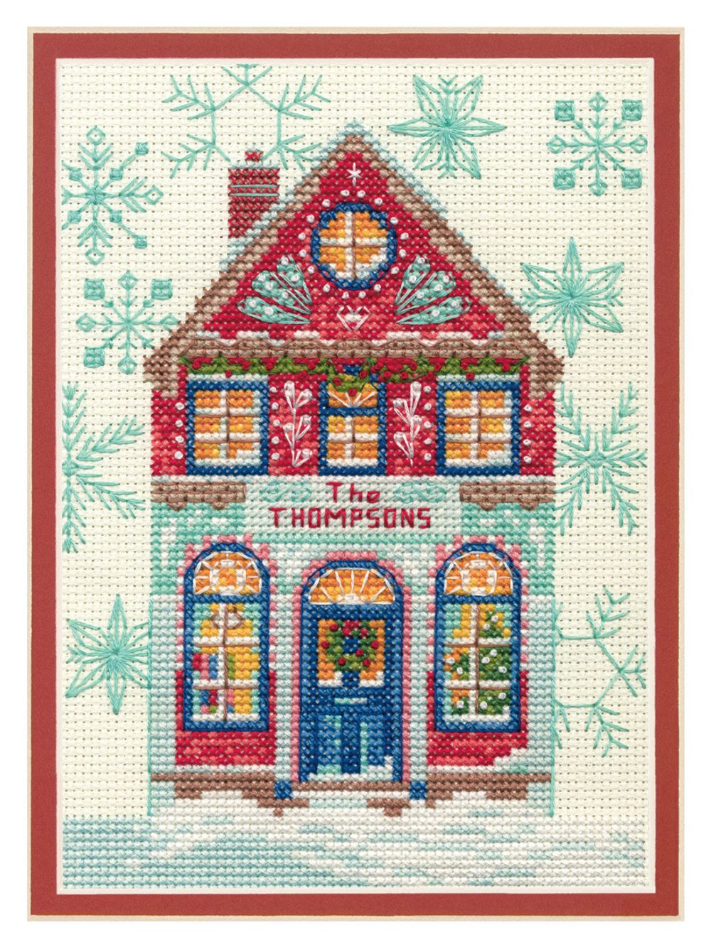 Набор для вышивания нитками Dimensions, Праздничный дом, 12.7х17.7 см