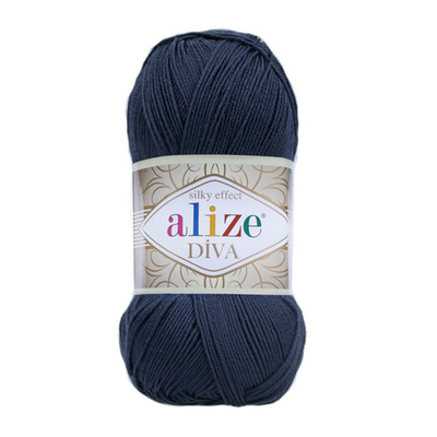 Пряжа Alize (Ализе) Diva / уп.5 мот. по 100 г, 350м, 361 темно-синий A