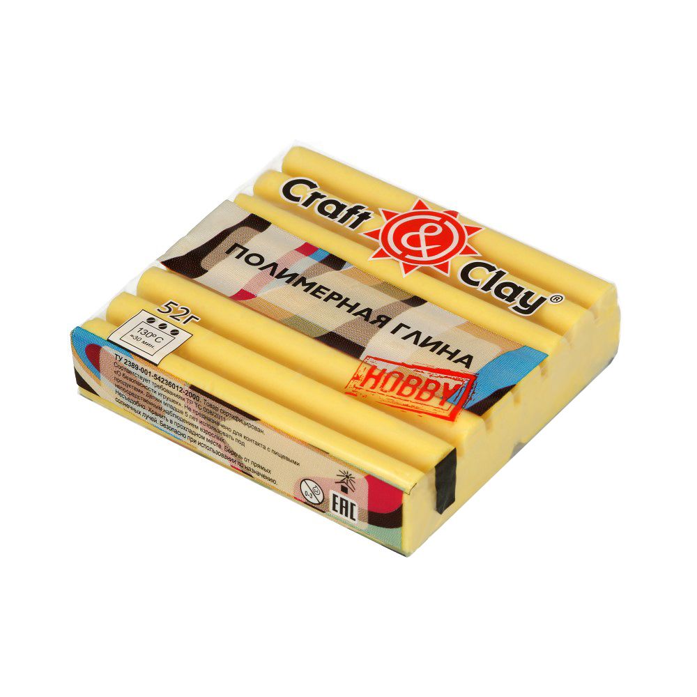 Полимерная глина 52 г, 1008 лимонный, Craft&Clay CCH Полимерная глина 52 г, 1008 лимонный, Craft&Clay CCH