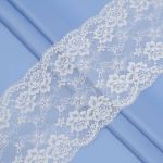 Кружево бельевое эластичное 180 мм / 3.4 метра, цвет белый