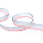 Лента капроновая (органза) двухцветная 15.0 мм / 22.5 метров, 034/093 малиновый/т.морская волна, Blitz ORP-15
