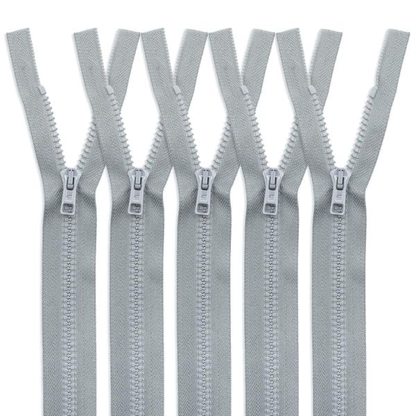 Молния трактор Arta Т6 (6 мм) 1 зам., разъем., 45 см, цв. 074 серый, уп.5 шт